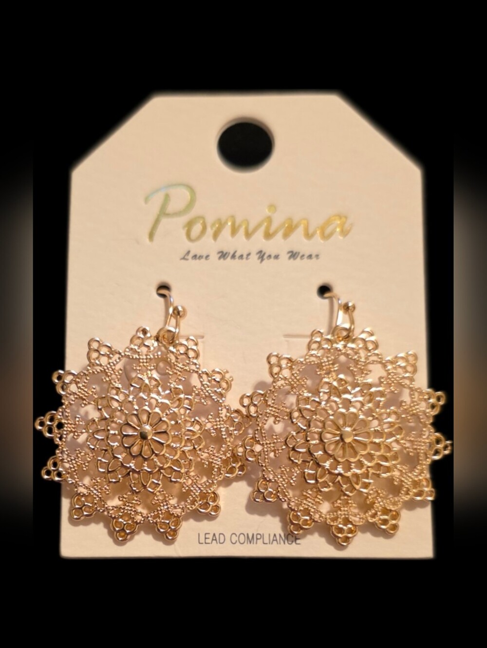 Goldtone Filigree Statement Earrings